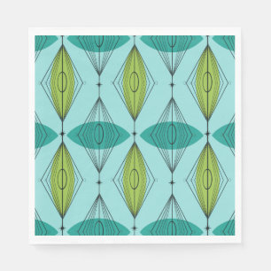 Atomic Ogee and Starbursts Luncheon Paper Napkins
