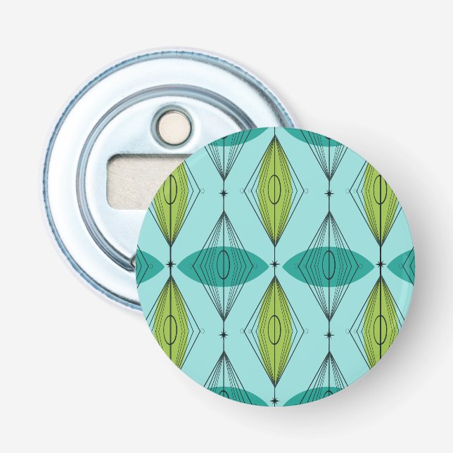 Atomic Ogee and Starbursts Magnetic Bottle Opener (Front)