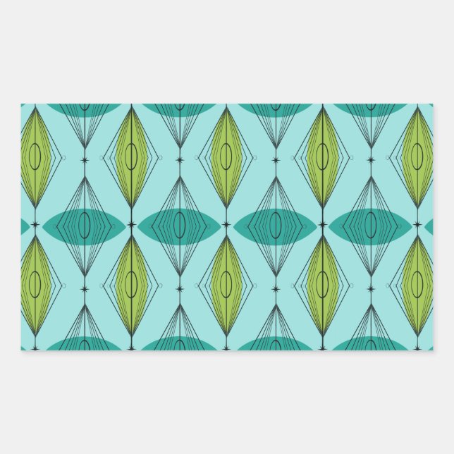 Atomic Ogee & Starbursts Rectangle Stickers (Front)