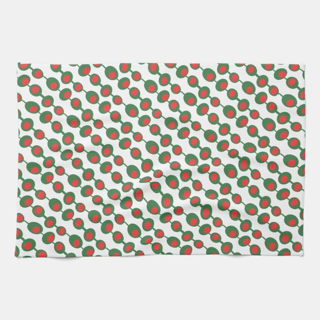 Atomic Olives Mid Century Pattern Tea Towel (Horizontal)