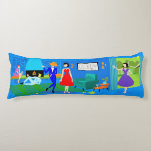 Atomic Palm Springs Cocktail Party Body Pillow