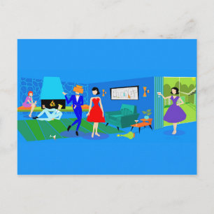 Atomic Palm Springs Cocktail Party Postcard