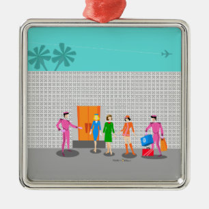 Atomic Palm Springs Stewardess Ceramic Ornament