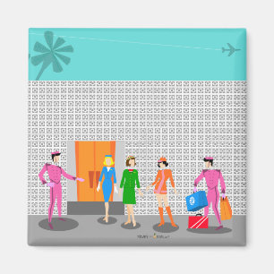 Atomic Palm Springs Stewardess Party Magnet