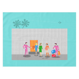 Atomic Palm Springs Stewardess Party Tablecloth