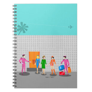 Atomic Palm Springs Stewardess Spiral Notebook