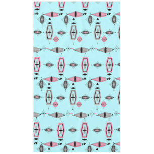 Atomic Pink and Grey Pattern Tablecloth
