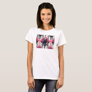 Atomic Pink Grey Eagle Orchard Pattern T-Shirt