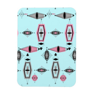 Atomic Pink & Grey Pattern Flexible Magnet