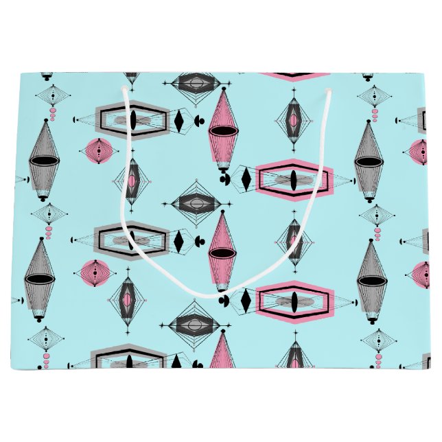 Atomic Pink & Grey Pattern Gift Bag (Front)