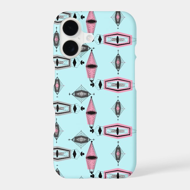 Atomic Pink & Grey Pattern iPhone 7 Plus Case (Back)