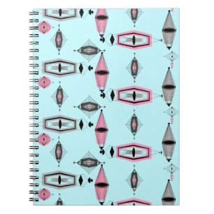 Atomic Pink & Grey Pattern Notebook