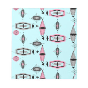 Atomic Pink & Grey Pattern Notepad
