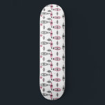 Atomic Pink & Grey Pattern Skateboard<br><div class="desc">This retro Atomic Pink and Grey Pattern Skateboard is so awesome it will have you saying, “I can’t believe it’s not barkcloth!” The vintage inspired design is a new take on mid century modern styles. It offers all of the fun of finding a vintage product without having to schlep through...</div>