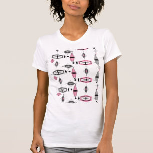 Atomic Pink & Grey Pattern T-Shirt