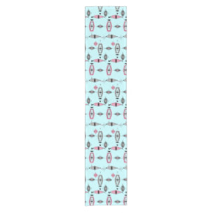 Atomic Pink & Grey Pattern Table Runner