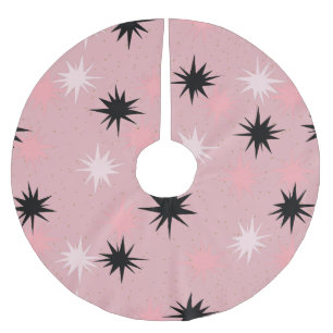 Atomic Pink Starbursts Christmas Tree Skirt