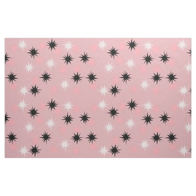 Atomic Pink Starbursts Combed Cotton Fabric (Fat Quarter)