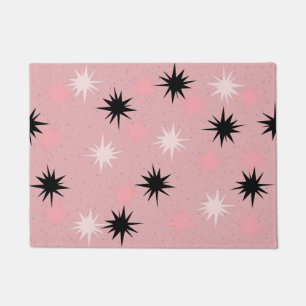 Atomic Pink Starbursts Door Mat