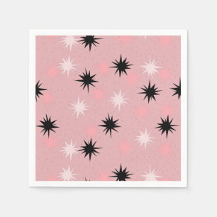 Atomic Pink Starbursts Paper Napkins