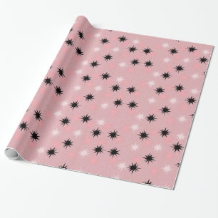 Atomic Pink Starbursts Wrapping Paper