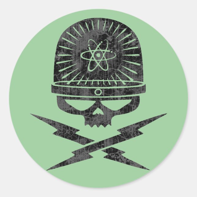 Atomic Pirate Classic Round Sticker (Front)