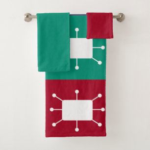 Atomic Rectangles  Bath Towel Set