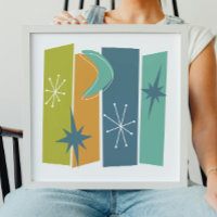 Atomic Rectangles Boomerang Starburst Mid-century