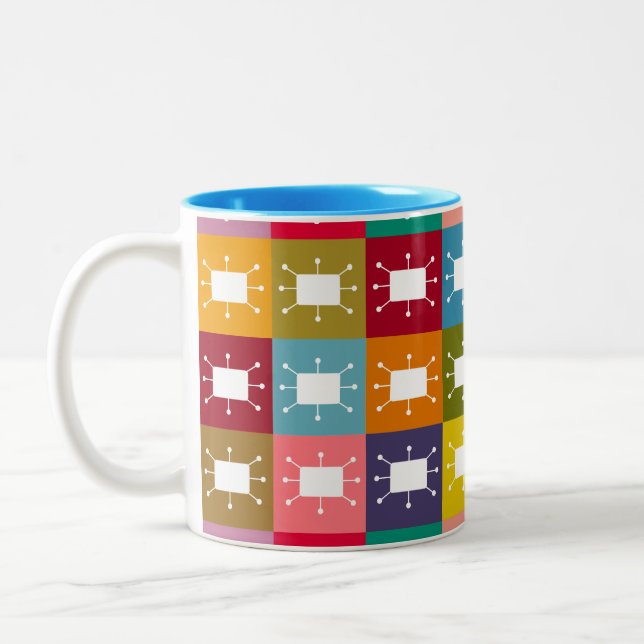 Atomic Rectangles  Two-Tone Coffee Mug (Left)