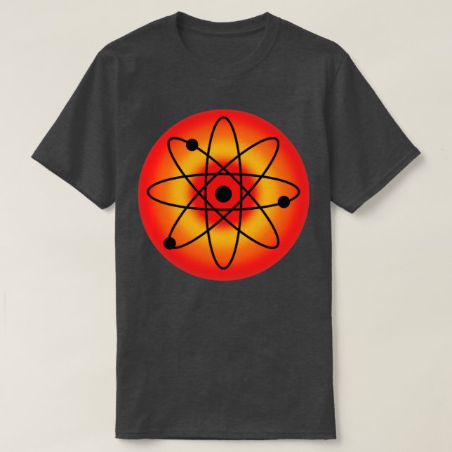 Atomic Red Background T-Shirt (Design Front)