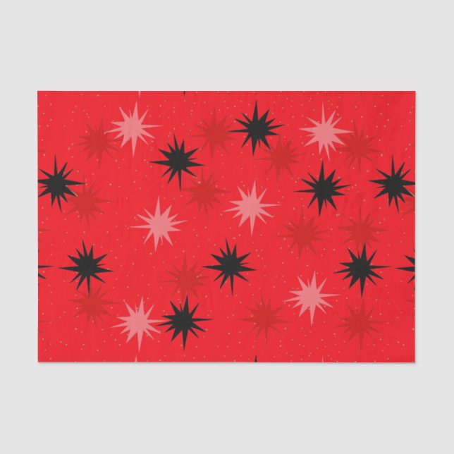 Atomic Red Starbursts Tissue Paper (Front)