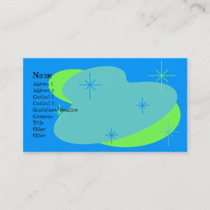 Atomic Retro Blue & Green Business Card