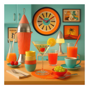 Atomic Retro Futuristic Martini Breakfast Bar Photo Print