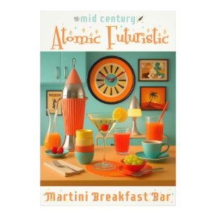 Atomic Retro Futuristic Martini Breakfast Bar Photo Print