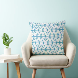 Atomic Retro Pattern Blue Cushion