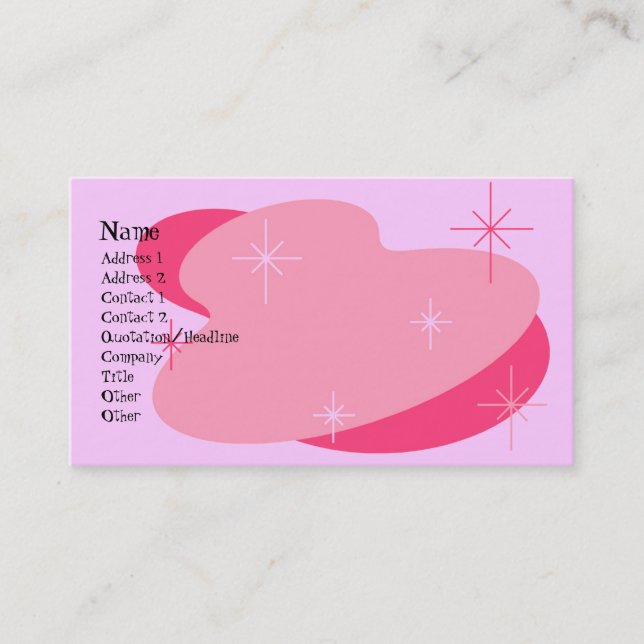 Atomic Retro Pink Business Card (Front)
