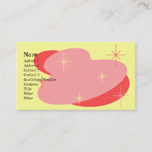 Atomic Retro Red & Yellow Business Card