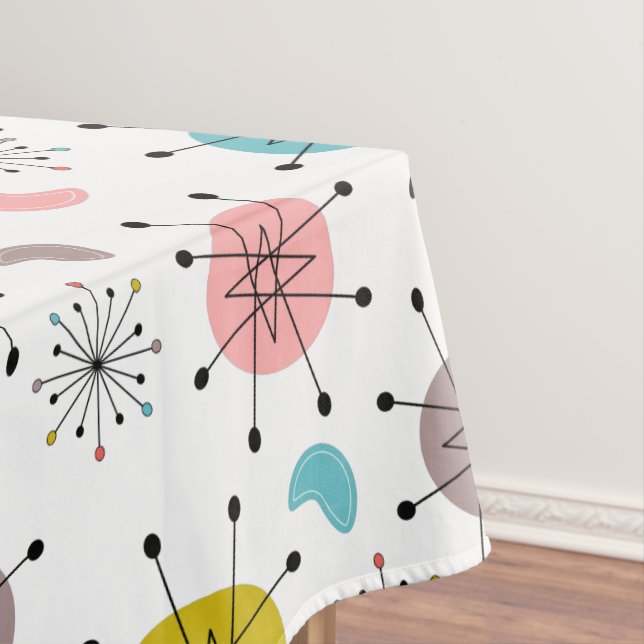 Atomic Retro Starburst Pattern Tablecloth (In Situ)