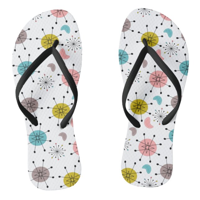 Atomic Retro Starburst Pattern Thongs (Footbed)
