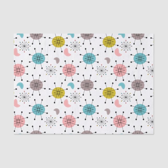 Atomic Retro Starburst Pattern Tissue Paper (Front)