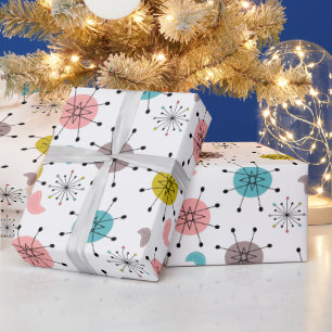 Atomic Retro Starburst Pattern Wrapping Paper