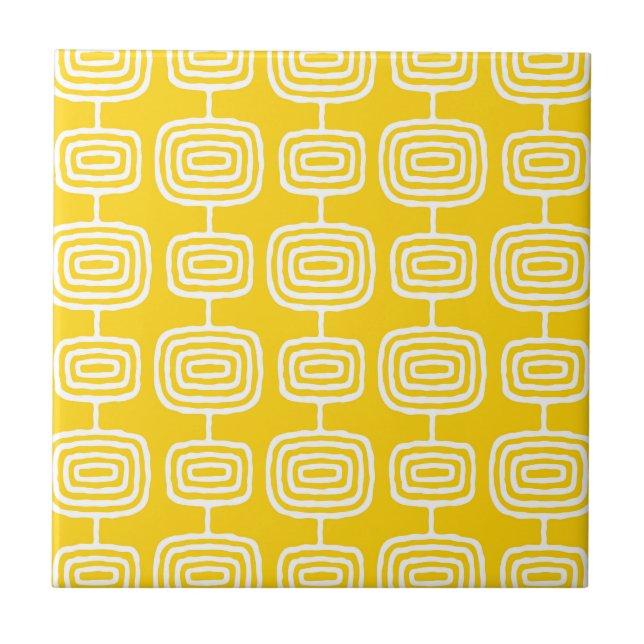 Atomic Rings Abstract Pattern Ceramic Tile (Front)
