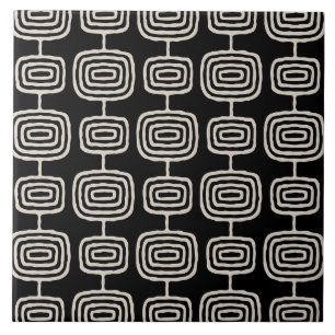 Atomic Rings Abstract Pattern Ceramic Tile