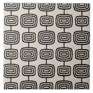 Atomic Rings Abstract Pattern Ceramic Tile