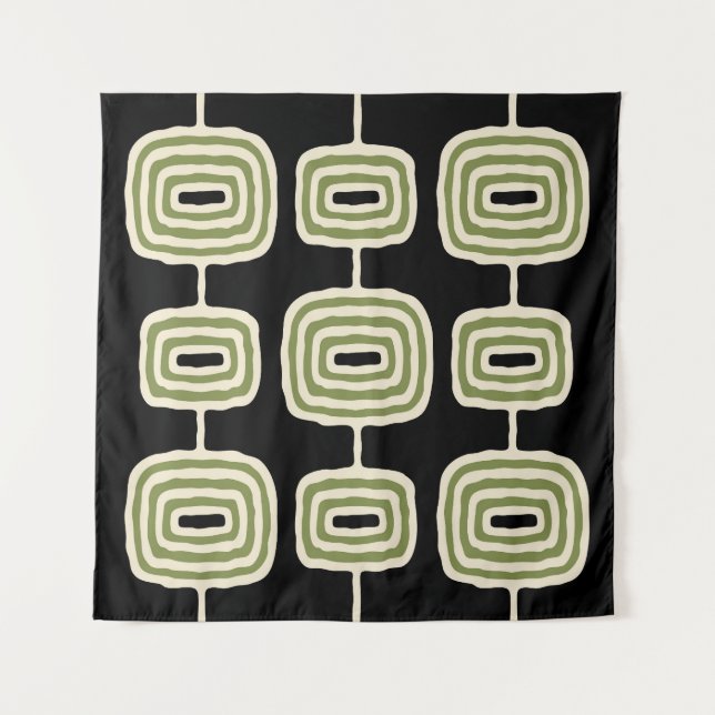Atomic Rings Abstract Pattern Tapestry (Front)