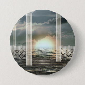 Atomic rise 7.5 cm round badge