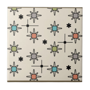 Atomic Sky Starbursts Multicolored Ceramic Tile
