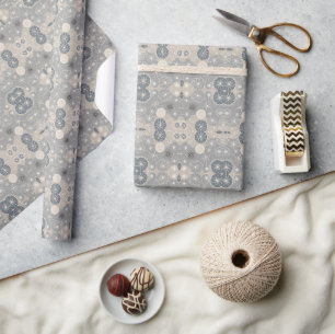Atomic Snowflake Pattern Midcentury Winter Charm Wrapping Paper