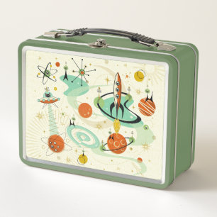 Atomic Space Cats ©studioxtine Metal Lunch Box