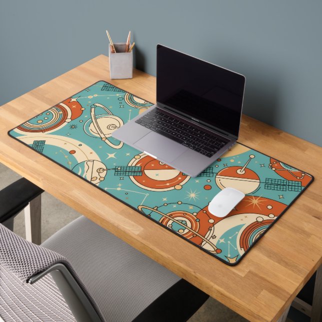 Atomic Sputnik Symphony - Retro Space Age Desk Mat (Office 2)